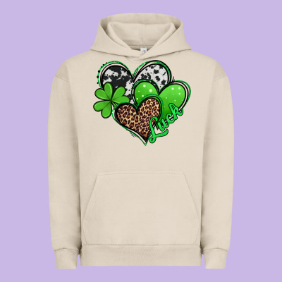 St Patricks Day Hearts Urban Hoodie Designed By Jasminsmagicworld