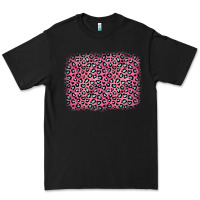 Black pink glitter leopard with heart background Premium Tee - OliviaCreatesArt
