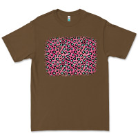 Cacao pink glitter leopard with heart background Premium Tee - OliviaCreatesArt