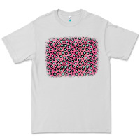 Dove Grey pink glitter leopard with heart background Premium Tee - OliviaCreatesArt