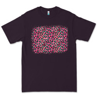 Plum pink glitter leopard with heart background Premium Tee - OliviaCreatesArt