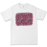 White pink glitter leopard with heart background Premium Tee - OliviaCreatesArt