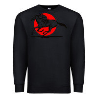 Black horse racing Premium Sweatshirt - artisFamous