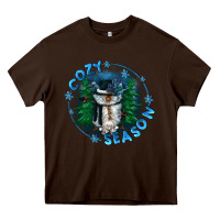 Chocolate Brown cozy season Heavy Core Tee - CowGirlArtShop