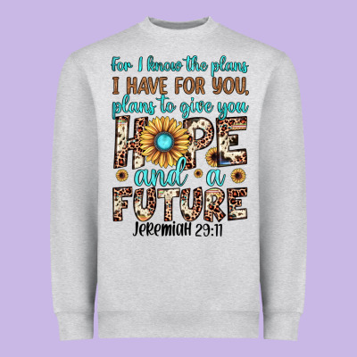 For I Know The Plans I Have For You Plans To Give You Hope And A Futur Heavyweight Sweatshirt Designed By Jahusdesignshop
