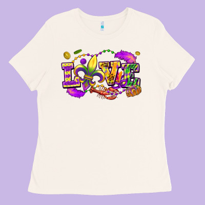 Love Mardi Gras Ladies Tee Designed By Fadigitalartstudio