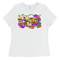 White Love Mardi Gras Ladies Tee - FaDigitalArtStudio