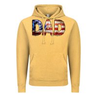 Vintage Mustard American Flag Dad 4th of July Vintage Hoodie - LillyAllenDesigns