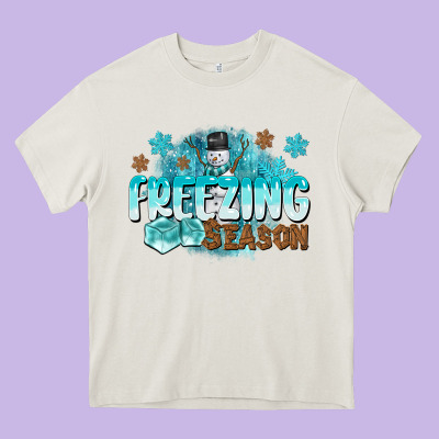 Freezing Season Heavy Core Tee Designed By Cowgirlartshop