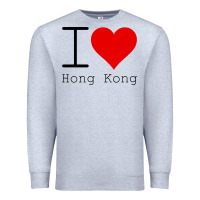 Heather Grey i love hong kong Premium Sweatshirt - artisFamous