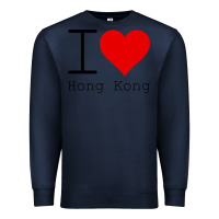 Navy i love hong kong Premium Sweatshirt - artisFamous