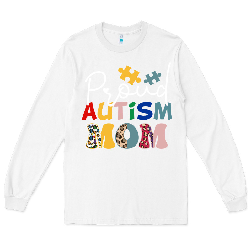 Proud Autism Mom Leopard Pattern Design Autism Awa Long Sleeve Tee by CowhideDigitalArt | Teevron