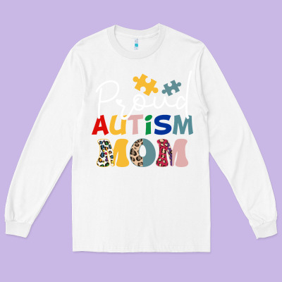 Proud Autism Mom Leopard Pattern Design Autism Awa Long Sleeve Tee Designed By Cowhidedigitalart