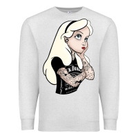 Oatmeal Heather alice tattoo Premium Sweatshirt - artisFamous