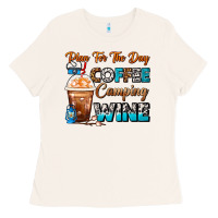 Bone Plan For The Day Coffee Camping Wine Frappe Coffee Ladies Tee - FaDigitalArtStudio