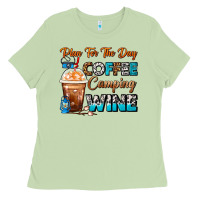 Matcha Plan For The Day Coffee Camping Wine Frappe Coffee Ladies Tee - FaDigitalArtStudio
