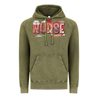 Vintage Olive Nurse Valentine Vintage Hoodie - CowhideDigitalArt