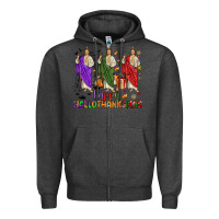 Charcoal Heather san judas happy  hallothanksmas Zipper Hoodie - JahusDesignShop