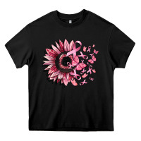 Black cancer sunflower Heavy Core Tee - CowGirlArtShop