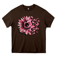 Chocolate Brown cancer sunflower Heavy Core Tee - CowGirlArtShop