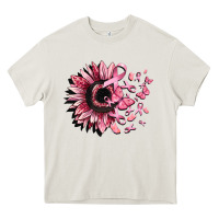 Cream cancer sunflower Heavy Core Tee - CowGirlArtShop