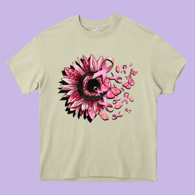 Cancer Sunflower Heavy Core Tee Designed By Cowgirlartshop