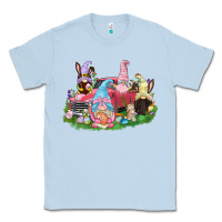 Dusty Blue Easter gnomies truck  Easter Day Classic Tee - CowGirlArtShop