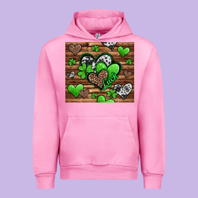 St Patricks Day Hearts Urban Hoodie Designed By Jasminsmagicworld