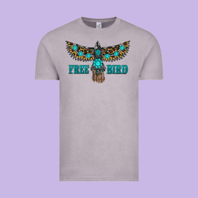 Turquoise Freebird Vintage Tee Designed By Ranaportraitstore