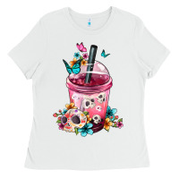 Mexican Day Of The Dead Skulls Coffee Cup Ladies Tee | Teevron