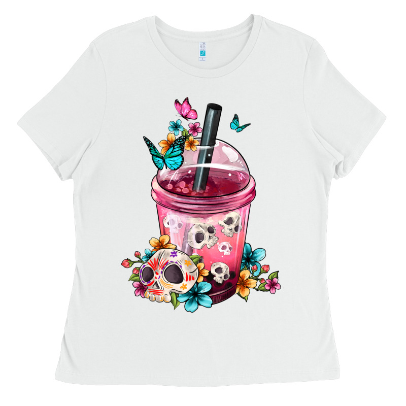 Mexican Day Of The Dead Skulls Coffee Cup Ladies Tee by FaDigitalArtStudio | Teevron