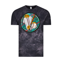 Cloud Black baseball with sunflower round earrings Vintage Tee - BundleAndBundleShop