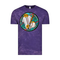 Cloud Purple baseball with sunflower round earrings Vintage Tee - BundleAndBundleShop