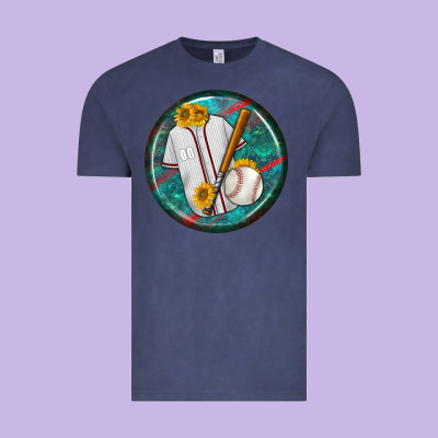 Baseball With Sunflower Round Earrings Vintage Tee Designed By Bundleandbundleshop