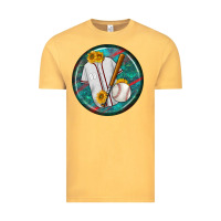 Vintage Mustard baseball with sunflower round earrings Vintage Tee - BundleAndBundleShop