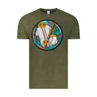 Vintage Olive baseball with sunflower round earrings Vintage Tee - BundleAndBundleShop