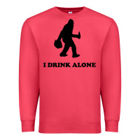 Cardinal bigfoot sasquatch i drink alone Premium Sweatshirt - artisFamous