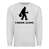 Dove Grey bigfoot sasquatch i drink alone Premium Sweatshirt - artisFamous