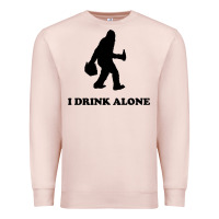 Pale Pink bigfoot sasquatch i drink alone Premium Sweatshirt - artisFamous
