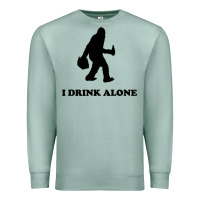 Seafoam bigfoot sasquatch i drink alone Premium Sweatshirt - artisFamous