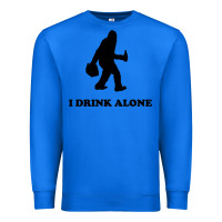True Royal bigfoot sasquatch i drink alone Premium Sweatshirt - artisFamous