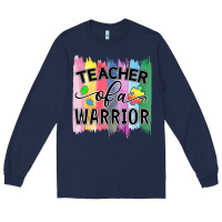 Navy Teacher of a warrior Long Sleeve Tee - CowhideDigitalArt