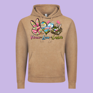 Peace Love Easter Vintage Hoodie Designed By Lillyallendesigns