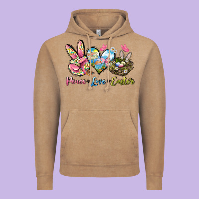 Peace Love Easter Vintage Hoodie Designed By Lillyallendesigns
