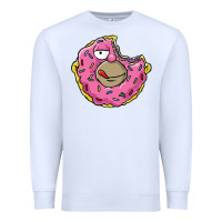 White DONUT Premium Sweatshirt - artisFamous