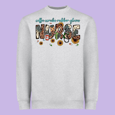 Nurse Coffee Scrubs Rubber Gloves Heavyweight Sweatshirt Designed By Jahusdesignshop