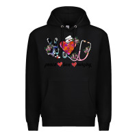 Black peace love nursing Premium Hoodie - SublimationCraftShop