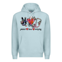 Blue Mist peace love nursing Premium Hoodie - SublimationCraftShop
