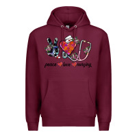 Burgundy peace love nursing Premium Hoodie - SublimationCraftShop