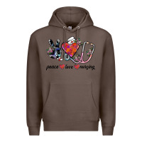 Coffee peace love nursing Premium Hoodie - SublimationCraftShop